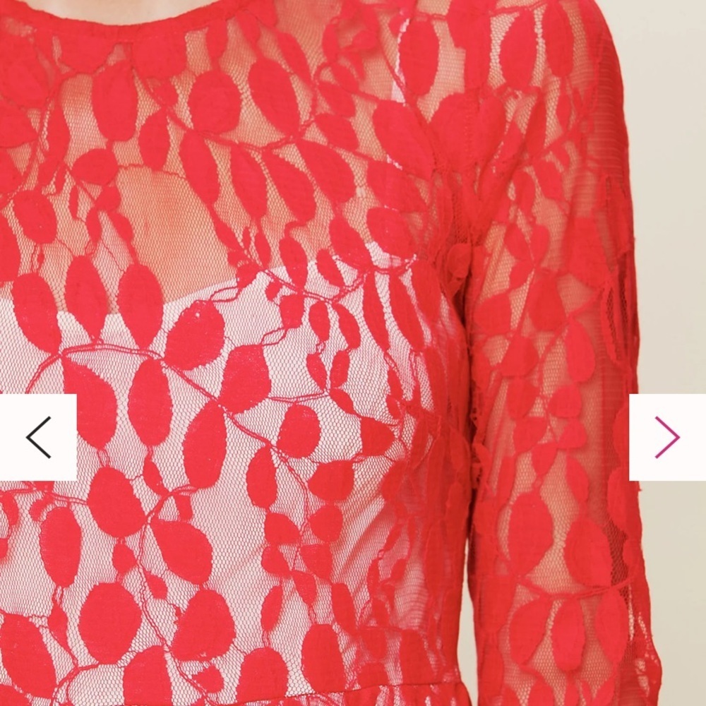 Free People Mesh Lace Fit and Flare Dress Size 12 - Picture 9 of 11
